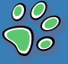 green paw print